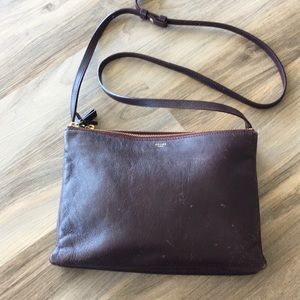 Celine trio in burgundy crossbody